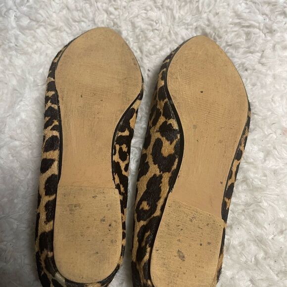 Wendy Williams leather calf hair Leopard Print Flats with Blue trim SZ10W - Picture 9 of 11